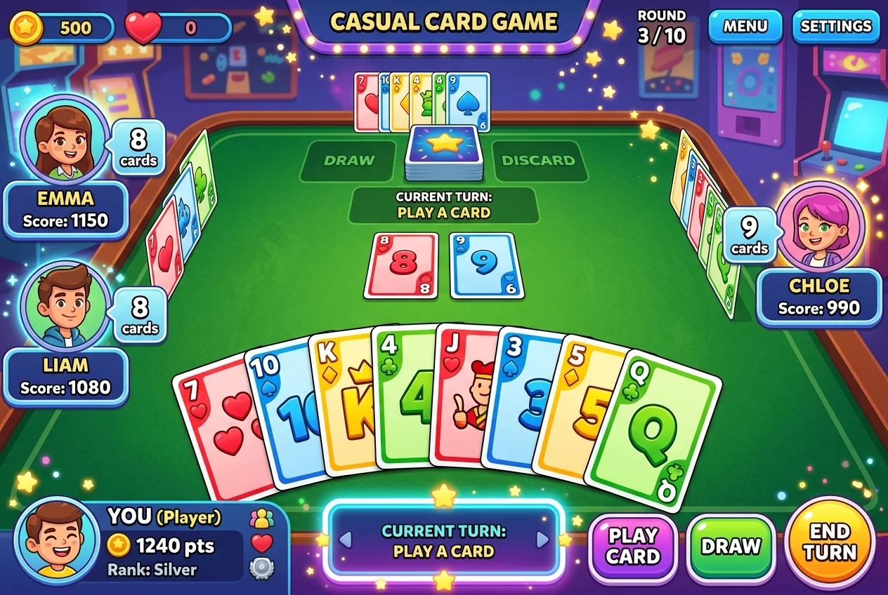 4 Colors: 2 Player Card Game Party