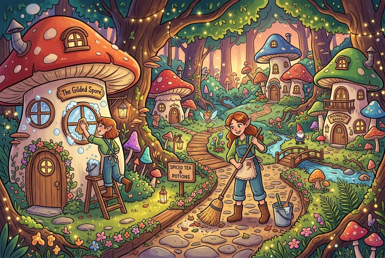 The Smurfs Village Cleaning Fun